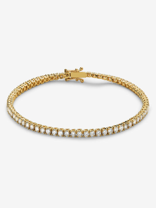 Pulsera rivière de oro amarillo de 18K con diamantes blancos en talla brillante de 2,5cts