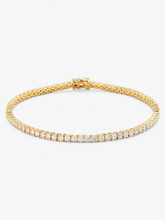 Pulsera rivière de oro amarillo de 18K con diamantes blancos en talla brillante de 3,11 cts