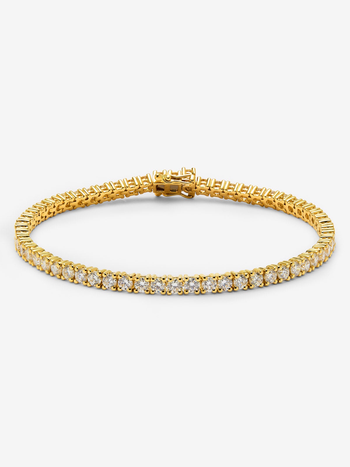 Pulsera rivière de oro amarillo de 18K con diamantes blancos en talla brillante de 4,7cts