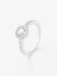 Anillo solitario de compromiso de oro blanco de 18kt con diamante central de 0,30cts
