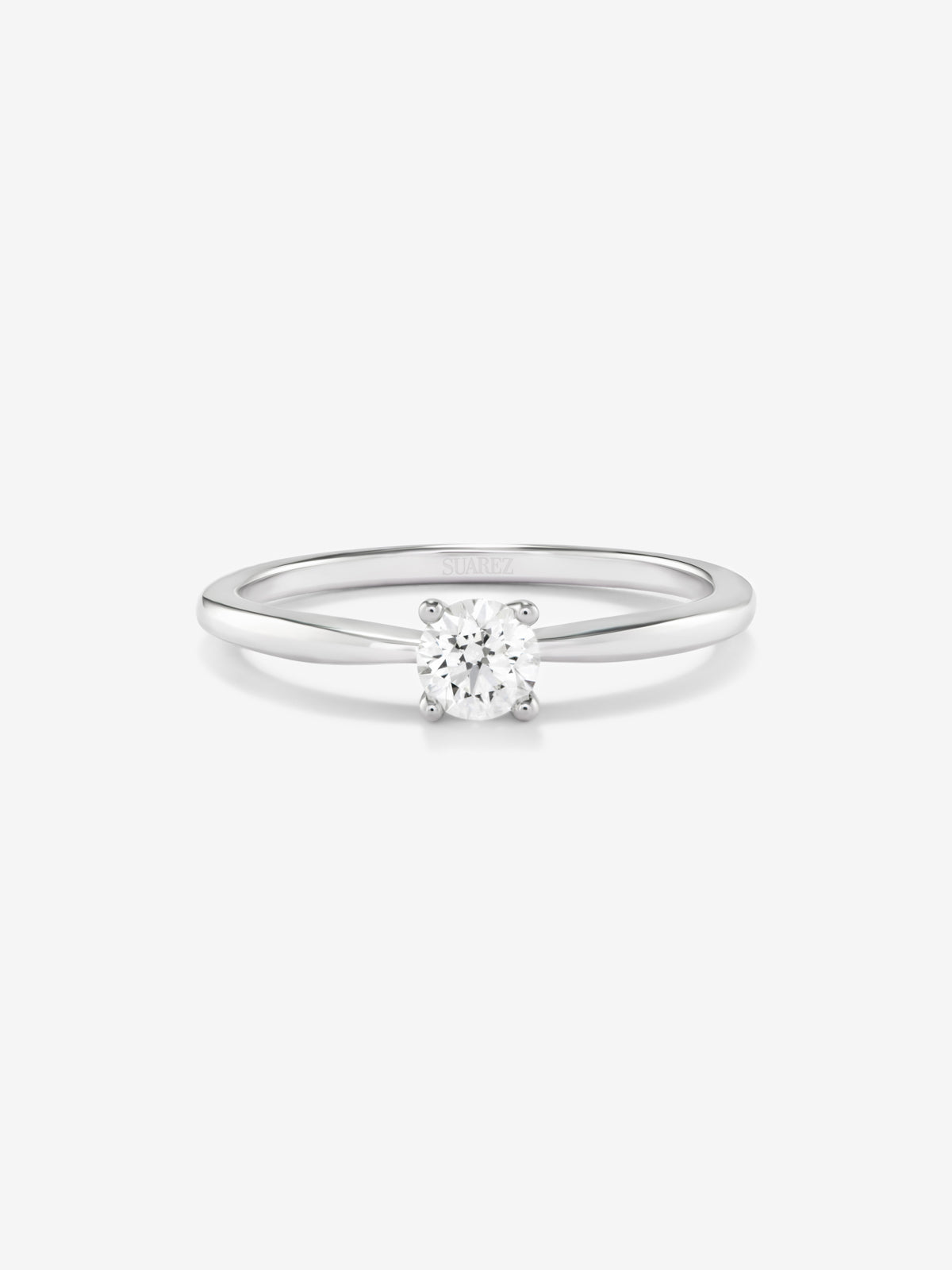 18K white gold solitaire ring with 0.1 ct brilliant cut diamond