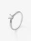 Anillo solitario de oro blanco de 18K con diamante en talla brillante de 0,4 cts