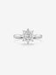Anillo estrella de compromiso de oro blanco de 18K con diamantes