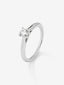 Anillo solitario de oro blanco de 18K con diamante en talla brillante de 0,3 cts