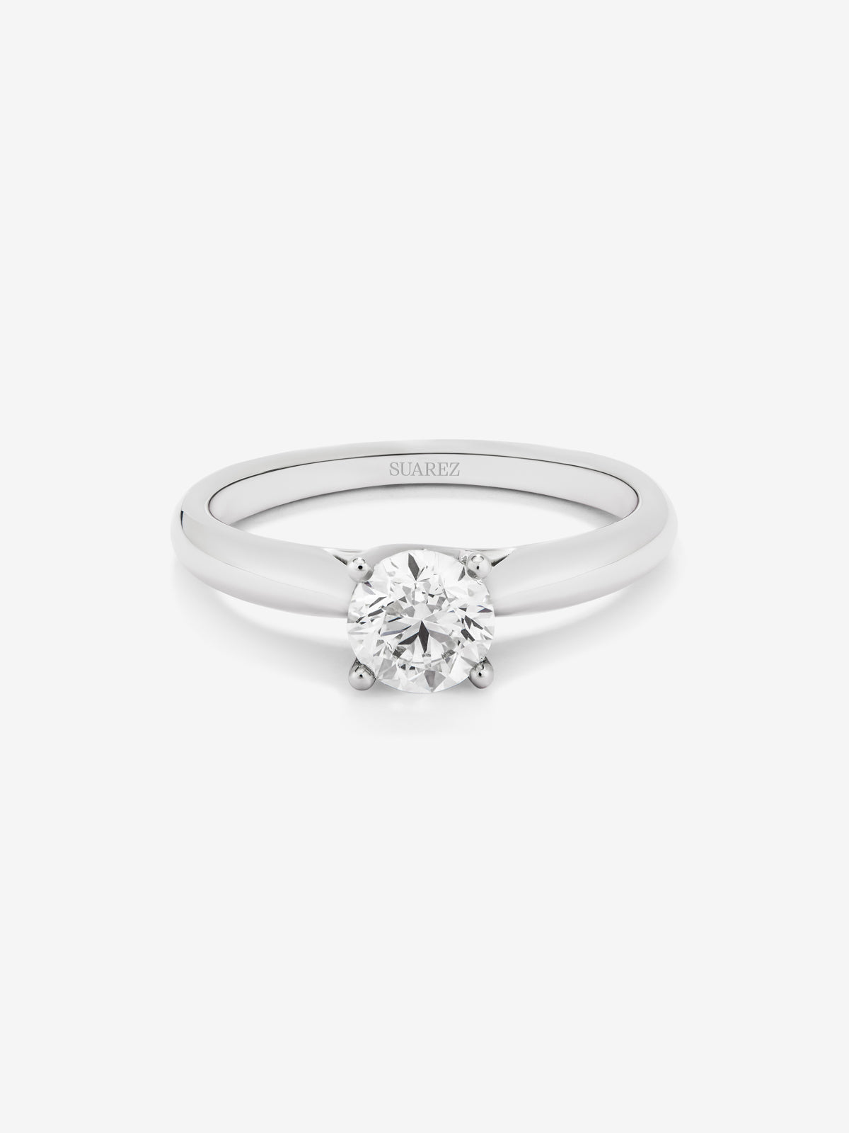 White gold engagement ring with diamond