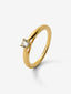 Anillo solitario  de oro amarillo de 18K con diamate en talla brillante de 0,08 cts