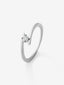 Anillo solitario de oro blanco de 18K con diamante en talla brillante de 0,1 cts