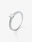 Anillo solitario de compromiso de oro blanco de 18K con diamantes