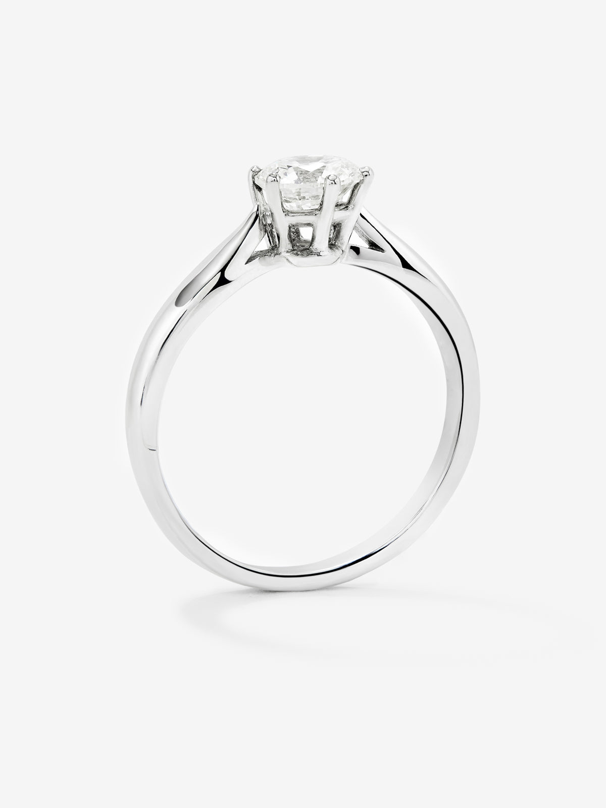 18K White Gold Commitment Ring with 0.7 carat central diamond