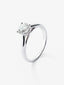 Anillo solitario de compromiso de oro blanco de 18K con diamante central de 1 quilate