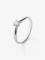Anillo solitario de oro blanco de 18K con diamante en talla brillante de 0,2 cts