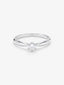Anillo solitario de oro blanco de 18K con diamante en talla brillante de 0,20 cts