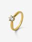 Anillo solitario de oro amarillo de 18K con diamante en talla brillante de 0,4 cts