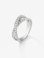 Anillo cruzado de oro blanco de 18K con 30 diamantes en talla brillante con un total de 0,48 cts