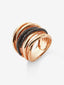 Anillo multibrazo de oro rosa de 18K con 104 espinelas negras en talla brillante con un total de 0,706 cts
