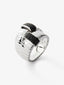 Anillo ancho multibrazo de plata 925 con 50 espinelas negras en talla brillante