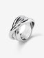 Anillo multibrazo cruzado de plata 925