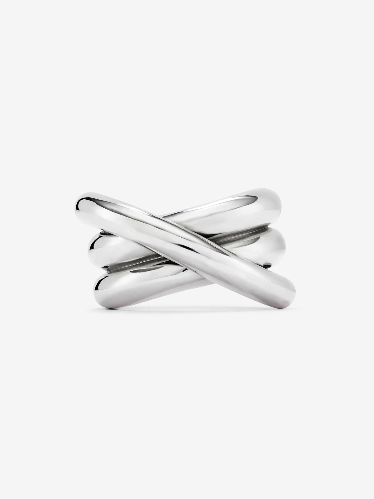 Anillo multibrazo cruzado de plata 925