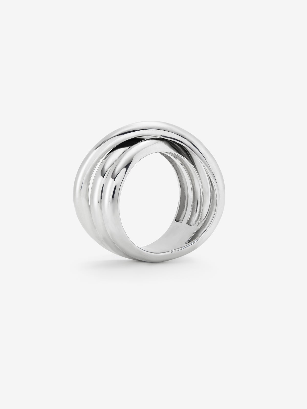 Anillo multibrazo cruzado de plata 925