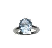 Sortija de plata topacio swiss oval