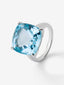 Anillo de plata 925 con topacio Sky en talla cushion de 18,49 cts