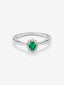 Anillo de oro blanco 18K con esmeralda de 0,5 cts