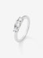 Anillo tresillo de oro blanco de 18K con diamantes blancos en talla brillante de 0,8 cts