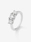 Anillo tresillo de oro blanco de 18K con 3 diamantes en talla brillante con un total de 1,5 cts