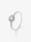 Anillo solitario de compromiso de oro blanco de 18K con diamantes