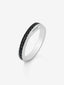 Anillo cruzado de plata 925 con 16 espinelas negras en talla brillante
