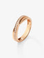 Anillo cruzado de oro rosa de 18K con 23 diamantes en talla brillante con un total de 0,18 cts