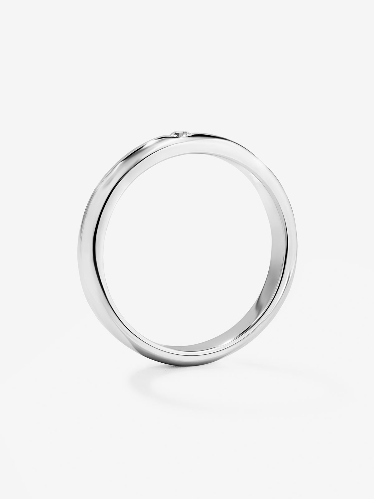 Alianza de oro blanco de 18K con diamante en talla brillante de 0,03 cts