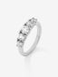 Anillo cinquillo de oro blanco de 18K con diamantes blancos en talla brillante de 1,2 cts