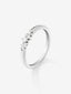 Anillo de oro blanco de 18K con 8 diamantes en talla brillante con un total de 0,1 cts