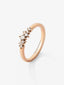 Anillo de oro rosa de 18K con 8 diamantes en talla brillante con un total de 0,1 cts