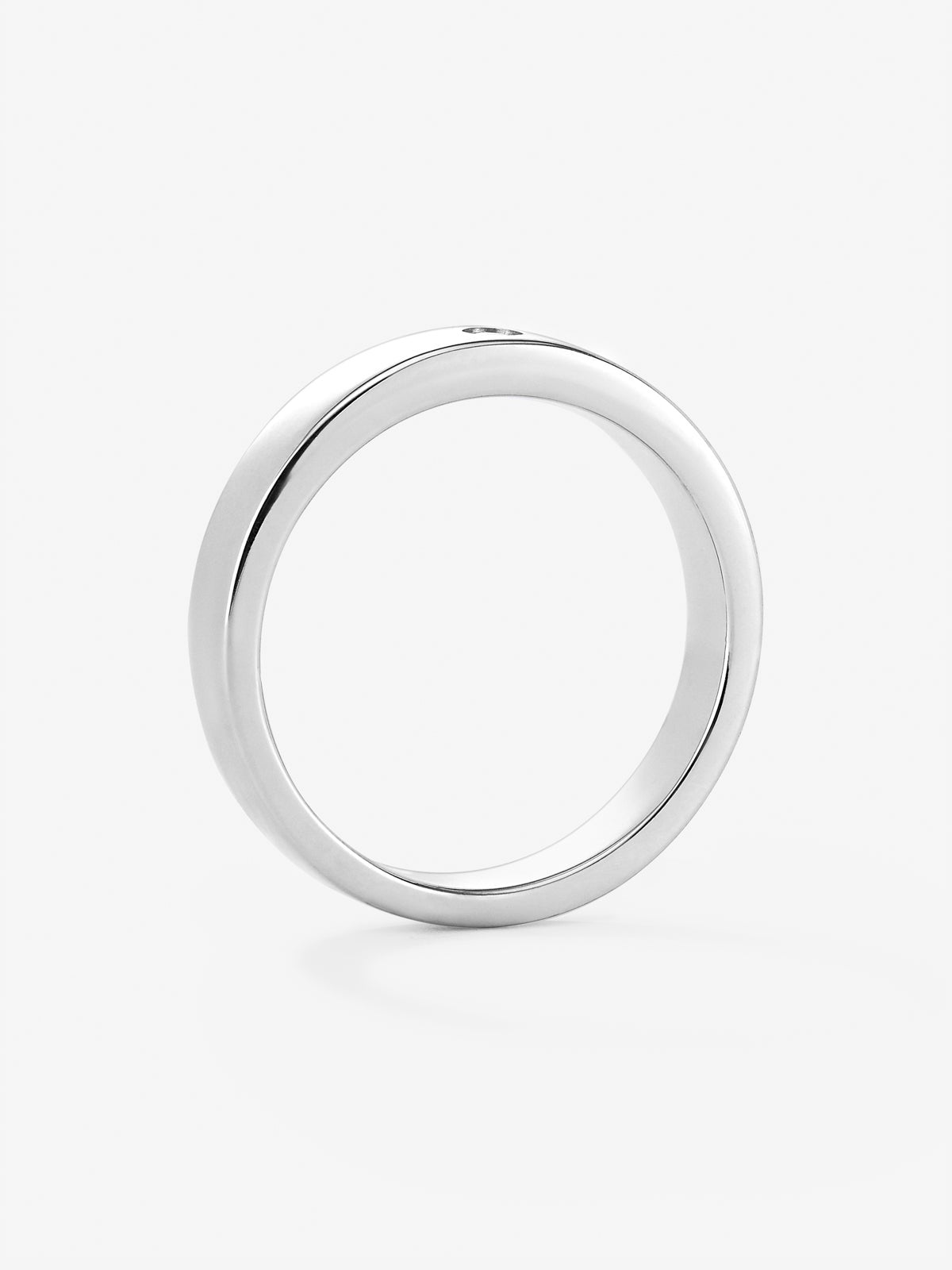 Alianza de boda de oro blanco de 18K con diamante