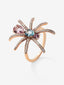 Anillo insecto de oro rosa de 18K con diamante y turmalina