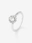Anillo solitario de compromiso de oro blanco de 18K con diamantes
