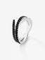 Anillo multibrazo de plata 925 con 32 espinelas negras en talla brillante