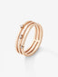 Anillo triple brazo de oro rosa de 18K con diamantes