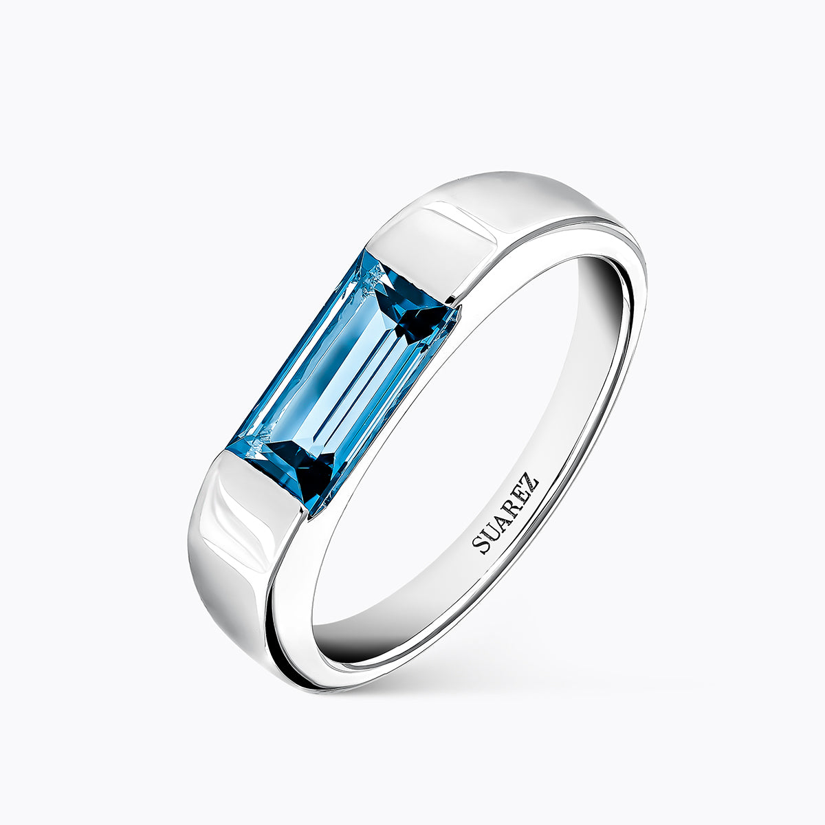 925 silver ring with London blue topaz