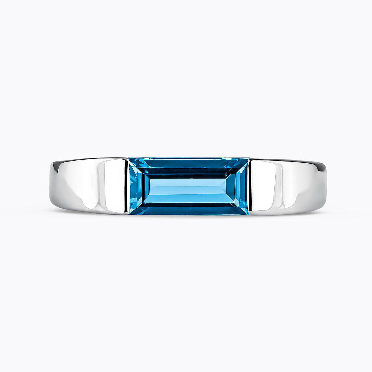 925 silver ring with London blue topaz