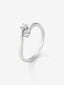 Anillo tú y yo de oro blanco de 18K con 2 diamantes en talla brillante con un total de 0,19 cts