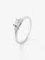 Anillo tresillo de oro blanco con diamantes en talla brillante