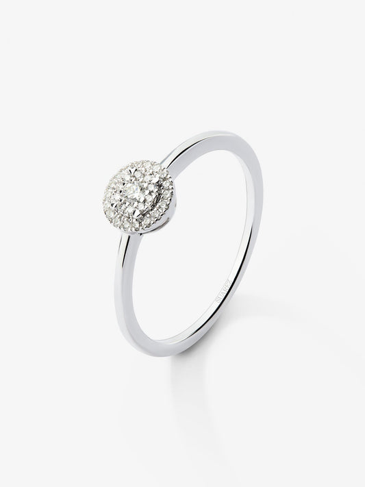 Anillo de oro blanco de 18kt con 29 diamantes 0,10 quilates