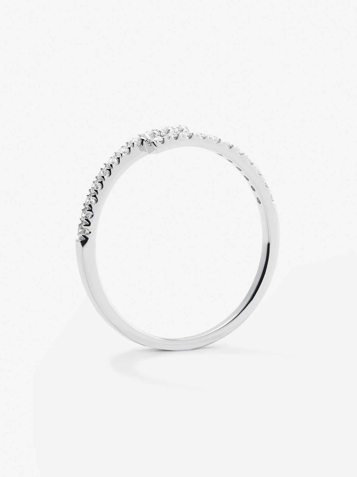 Anillo tú y yo de oro blanco 18K con 22 diamantes en talla brillante con un total de 0,18 cts