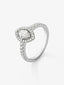 Anillo de oro blanco de 18K con diamante en talla marquise de 0,56 cts y 34 diamantes en talla brillante con un total de 0,38 cts
