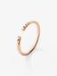 Anillo abierto de oro rosa de 18K con 4 diamantes en talla brillante con un total de 0,05 cts