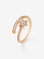 Anillo tú y yo de oro rosa de 18K con 41 diamantes en talla brillante con un total de 0,26 cts