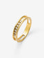 Anillo de oro amarillo de 18K con 7 diamantes en talla brillante con un total de 0,10 cts